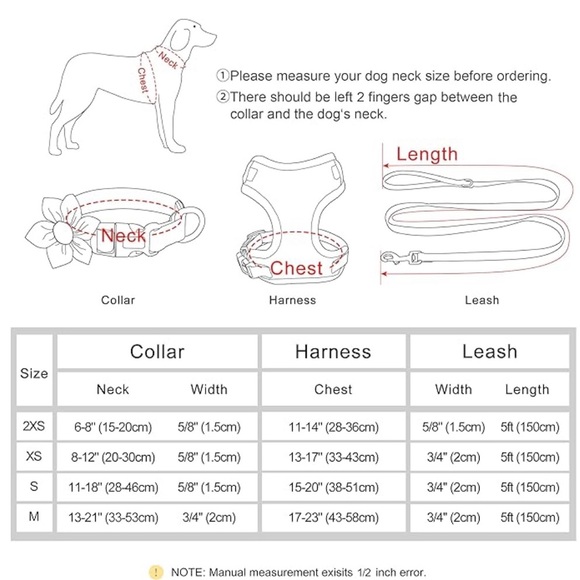 Beirui Cute Girl Dog Collars, Harnesses & Leash Set - Adjustable - Picture 7 of 7
